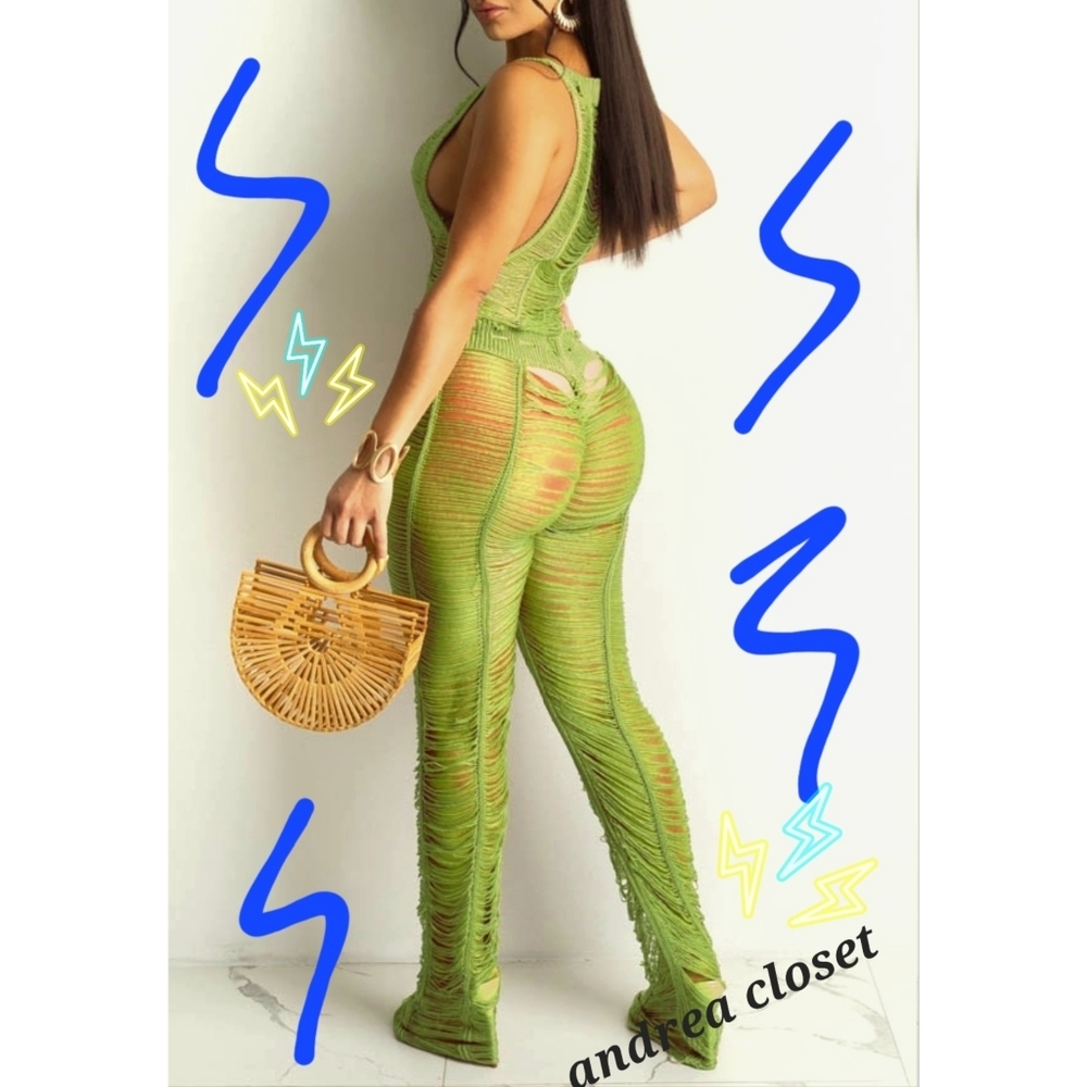 One piece beach/pool pant suit NWT - Picture 2 of 2